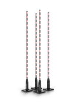 FREEDOMSTICKX4 BUNDLE OF FOUR FREE-STANDING LED ARRAY LIGHTS & 4 SLIP-ON FROSTED TUBES, BATTERY-POWERED, RF REMOTE